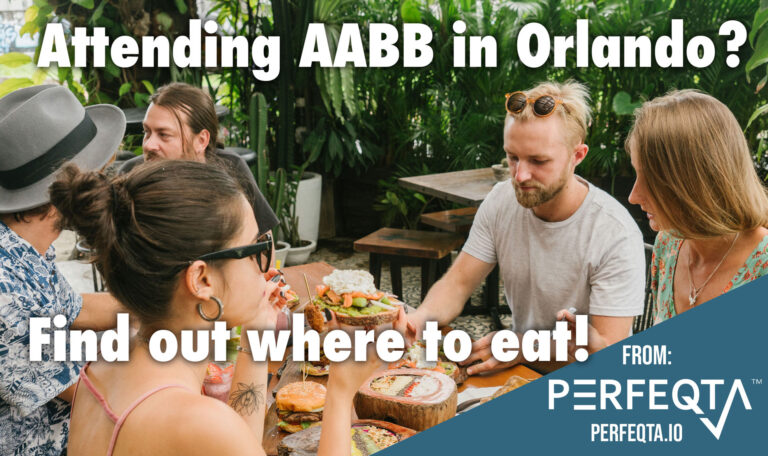 where to eat AABB convention PERFEQTA QMS software